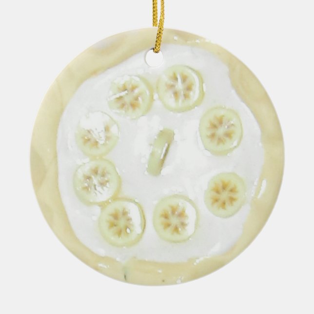 Banana Cream Pie Food Dessert   Ceramic Ornament (Front)