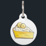 Banana Cream Pie Slice Bakery Dessert Food Yellow Pet ID Tag<br><div class="desc">Pet tag design features an original illustration of a classic slice of banana cream pie. Just personalize with the name of your dog or cat. Lots of coordinating pet products are also available from this shop! Don't see exactly what you're looking for? Contact Rebecca to have a product customized just...</div>