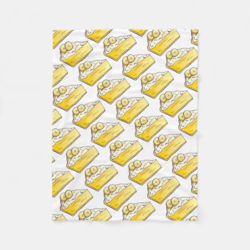 Banana Cream Pie Slice Dessert Foodie Yellow Fleece Blanket