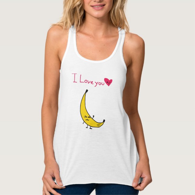 Banana Cute Baby Drawing Tank Top (Front)