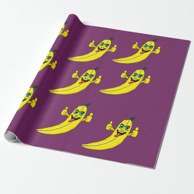 Banana design wrapping paper (Unrolled)