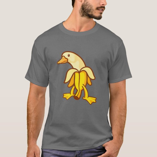 Banana Duck Anthropomorphic Animal Art T-Shirt (Front)