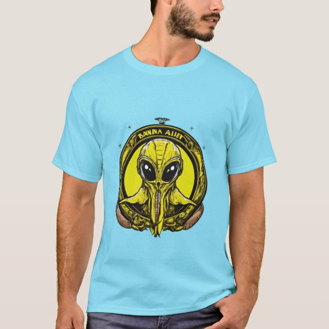banana-eating alien logo T-Shirt (Front)