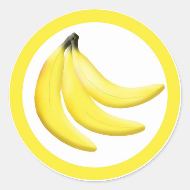 Banana flavor circle sticker labels (Front)