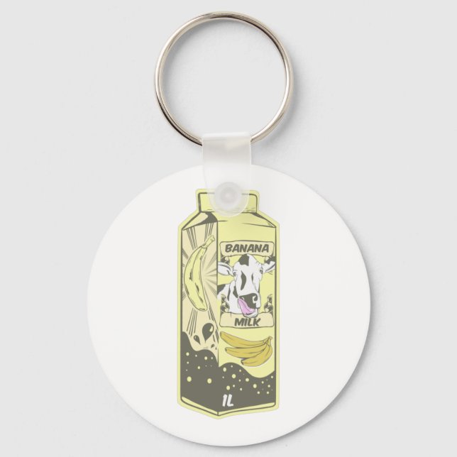 Banana Flavoured milk carton Keychain (Front)