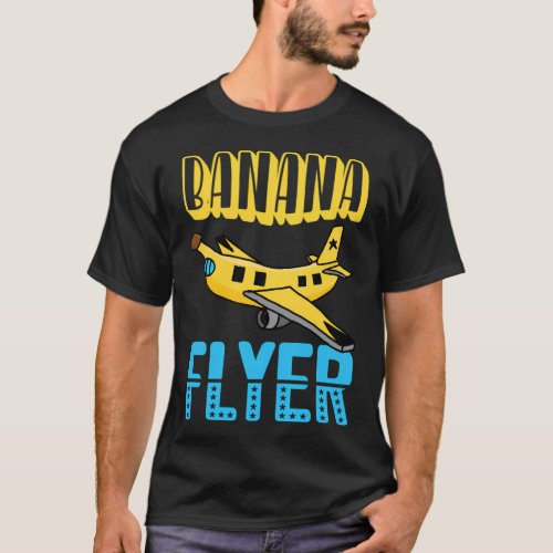 Banana Flyer Funny Kid Black T-Shirt