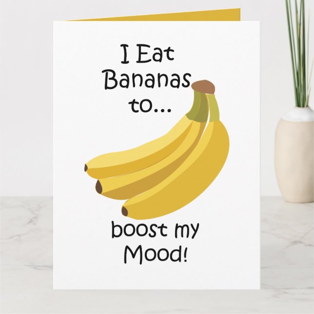 Banana Fruit Boost My Mood Funny Card (Front)