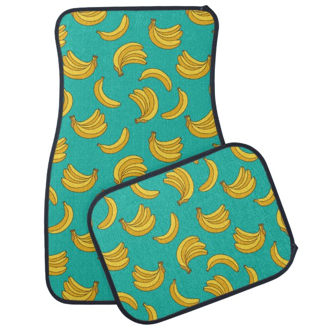 Banana Fruit Fun Pattern Car Floor Mat (Set)