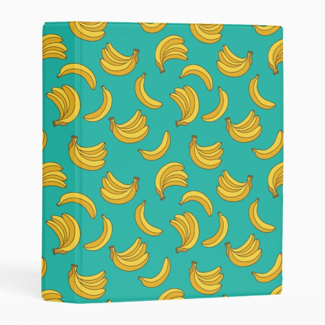 Banana Fruit Fun Pattern Mini Binder (Front/Spine)
