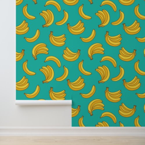 Banana Fruit Fun Pattern Wallpaper