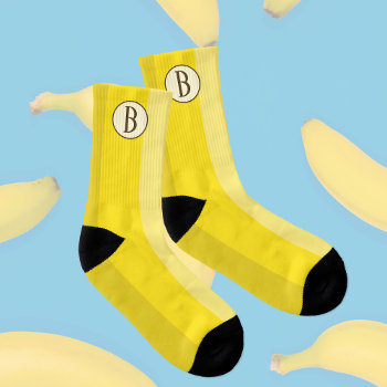 Banana Fruit Yellow Stripes Funny Fruity Womens Socks by watermelontree at Zazzle