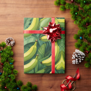 Banana Fruits and Leaves Tropical Mood Wrapping Paper