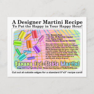 Banana Fud-Sickle Martini Recipe Card Postcard
