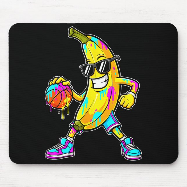 Banana Funny Basketball Drip Kids Youth Boys Girls Mouse Pad (Front)