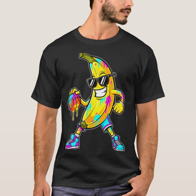 Banana Funny Basketball Drip Kids Youth Boys Girls T-Shirt (Front)