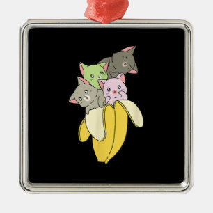 Banana Funny Cat   Cute Kitten Gift Metal Ornament