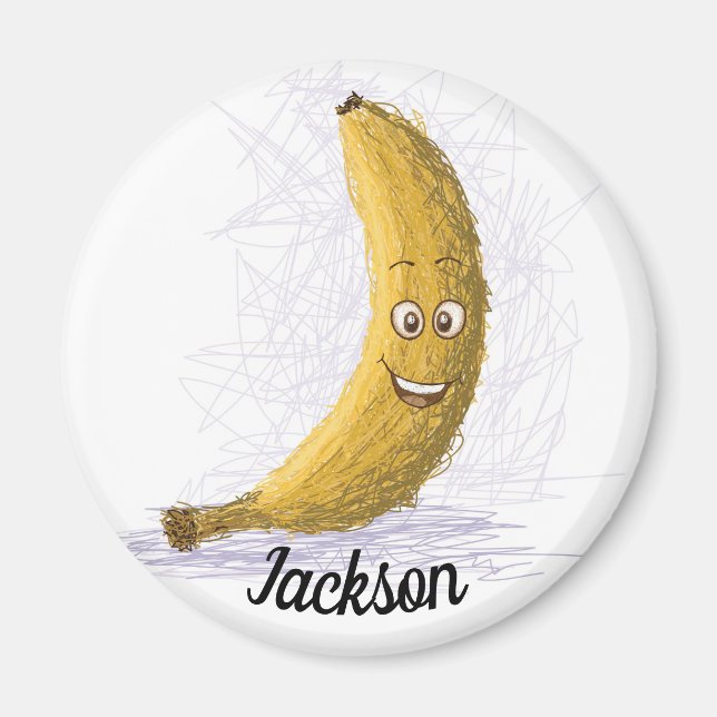 Banana funny custom name cute fridge magnet (Front)