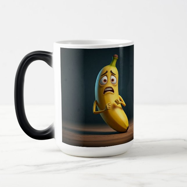 banana funny shocking face color morph mug  (Left)