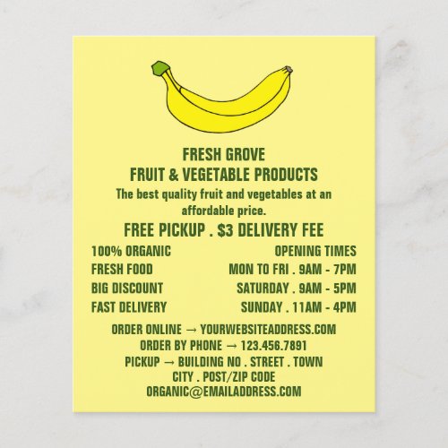 Banana Greengrocers Advertising Flyer
