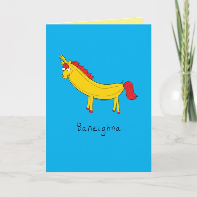 Banana Horse Cute Kids Card (Front)