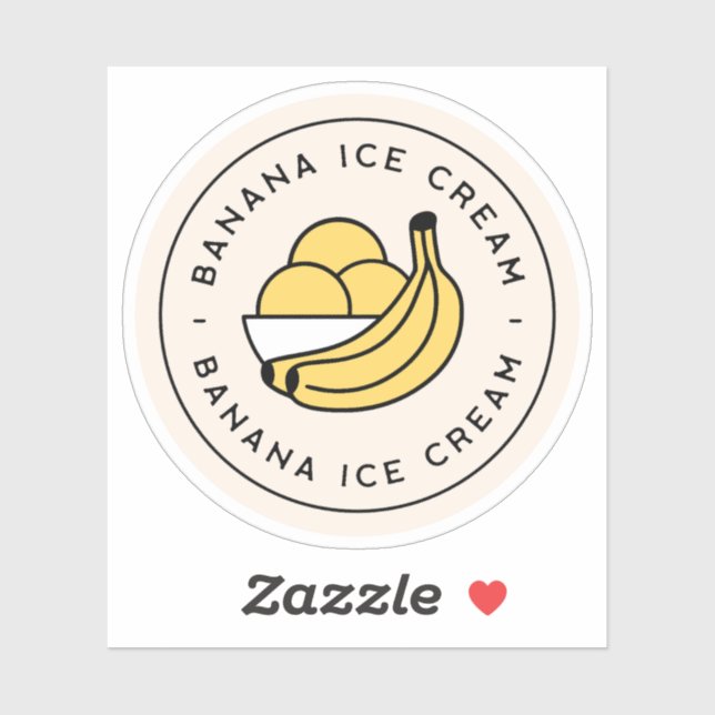 Banana ice cream aesthetic cute sticker (Sheet)