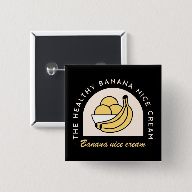 Banana ice nice cream healthy aesthetic funny button (Front & Back)