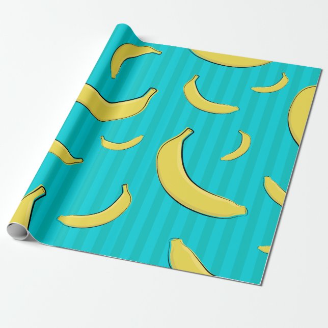 Banana Illustration Wrapping Paper (Unrolled)