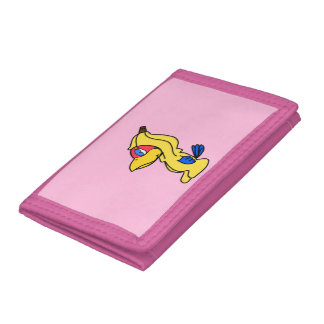 banana jayhawk tri-fold wallet