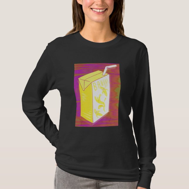 Banana Juice Box Colorful Noise Vaporwave T-Shirt (Front)