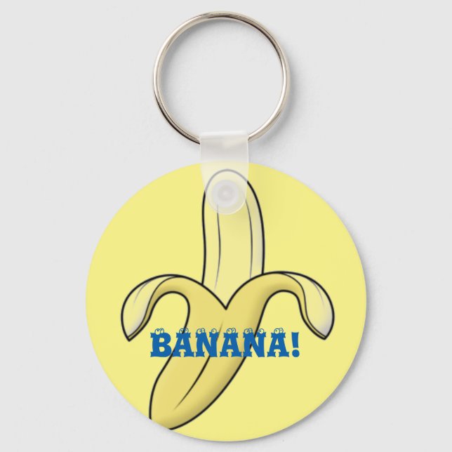 Banana Keyring. Keychain (Front)