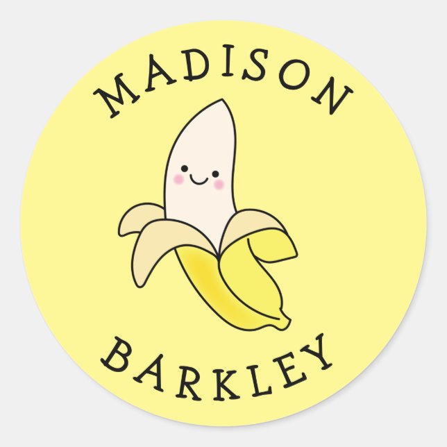 Banana Kid's Cute Kawaii Envelope Seal Stickers (Front)