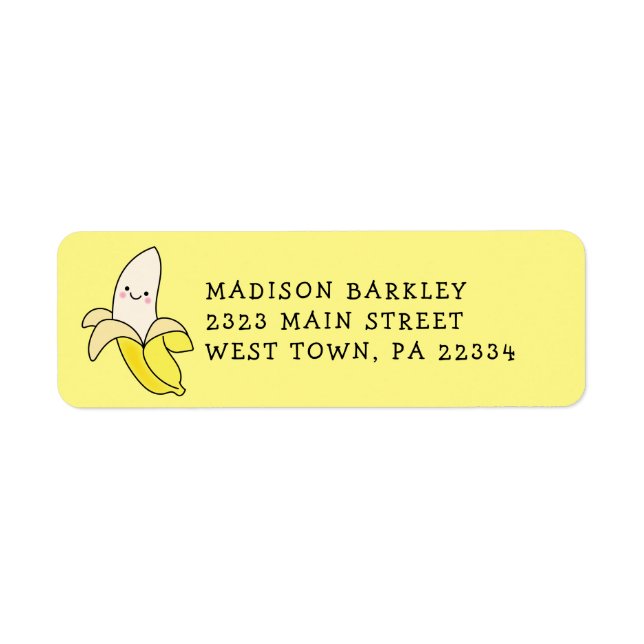 Banana Kid's Cute Kawaii Return Address Label (Front)