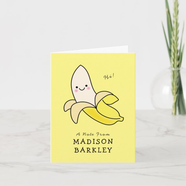 Banana Kid's Cute Kawaii Stationary Cards (Front)
