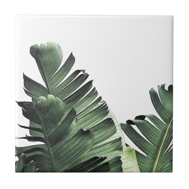 Banana leaf ceramic tile (Front)
