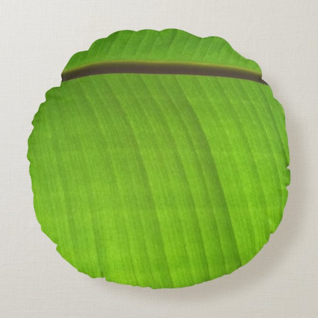 Banana Leaf Close-Up Round Pillow (Front)