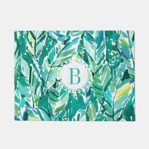 BANANA LEAF JUNGLE Green Tropical Doormat