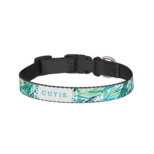 BANANA LEAF JUNGLE Green Tropical Pet Collar