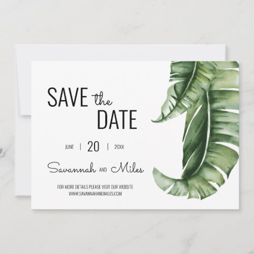 Banana Leaf Landscape Save the Date  Invitation