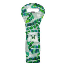 Banana Leaf Monogram Hand-Painted Green Botanical