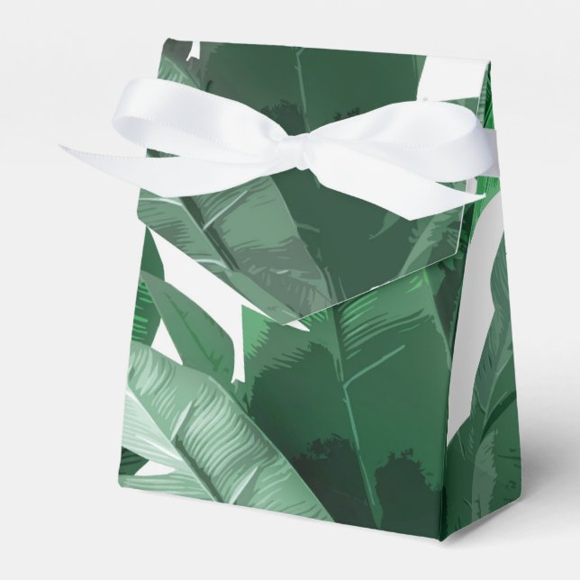 Banana Leaf Print Favor Box (Front Side)