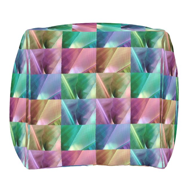 Banana Leaf Quilt Outdoor Pouf (Right)