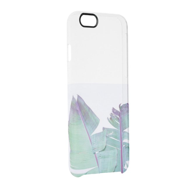 Banana leaf tree palms iridescent uncommon iPhone case (Back/Right)