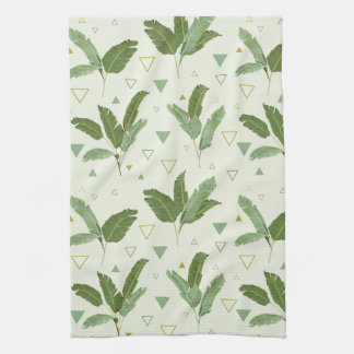 Banana Leaf With Triangles Kitchen Towel