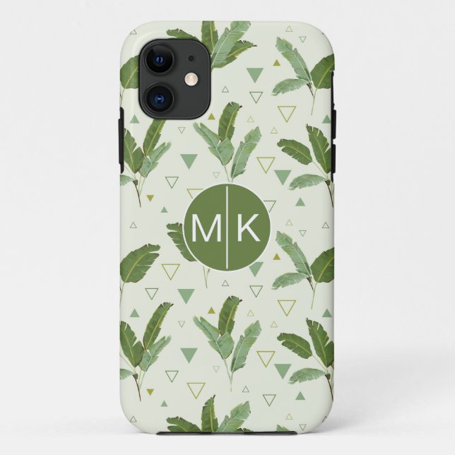 Banana Leaf With Triangles | Monogram Case-Mate iPhone Case (Back)