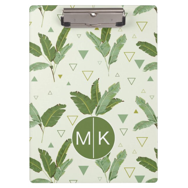 Banana Leaf With Triangles | Monogram Clipboard (Front)