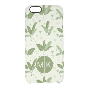 Banana Leaf With Triangles   Monogram Clear iPhone 6/6S Case