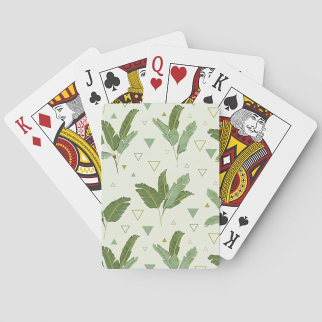 Banana Leaf With Triangles Poker Cards (Back)