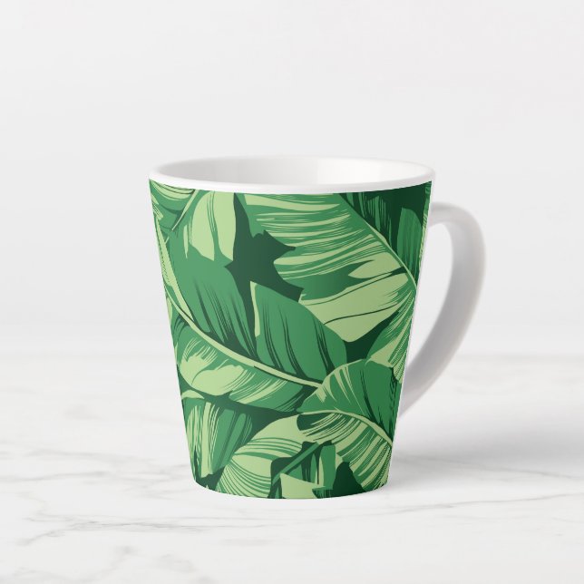 Banana Leaves 2 Latte Mug (Right Angle)
