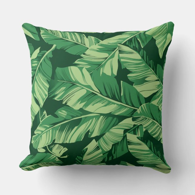 Banana Leaves 2 Throw Pillow (Front)