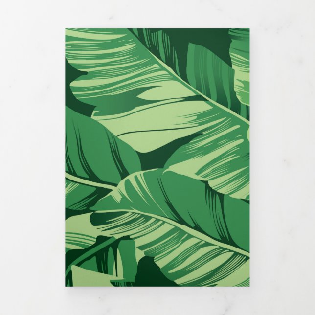 Banana Leaves 2 Tri-Fold Holiday Card (Cover)